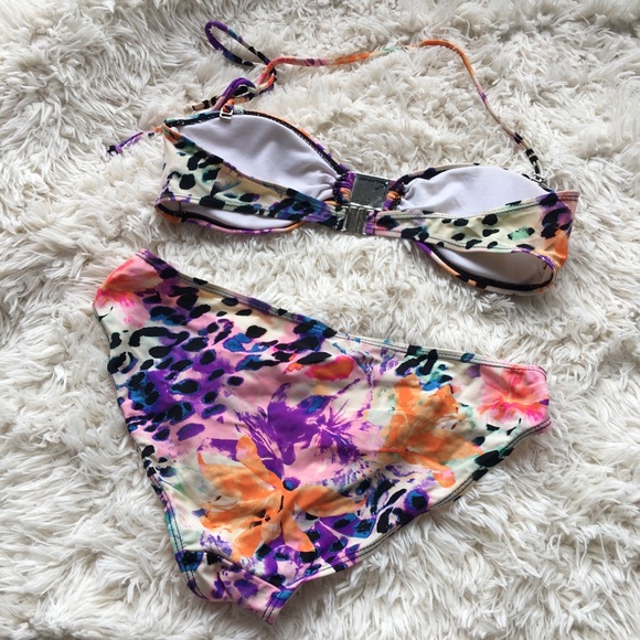 Apollo cheetah leopard white purple rainbow bikini - Picture 7 of 8
